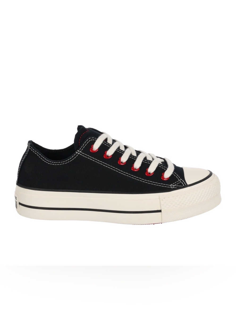 Converse Chuck Taylor All Star Low Top Women's Platform Sneaker - Black/Red - Picture 7 of 7